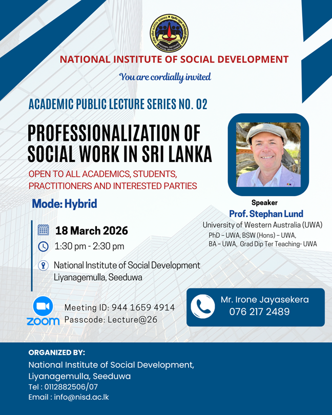 Professionalization of Social Work in Sri Lanka